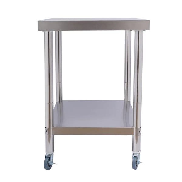 Arbejdsbord i rustfrit stål - Forberedelses- og arbejdsbord - Underhylde - Kraftig industrikvalitet - Højde 51–99 cm - Til restaurant/hjem/hotel