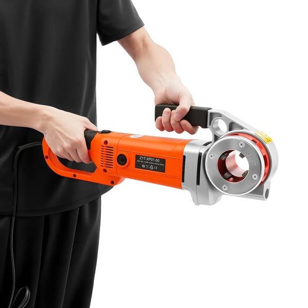 Putkikierteytyskone - Sähköinen putkikierretin - 2300 W - 6 kierrepäätä - 1,27–5,08 cm - 25 rpm - Metalliputkille - Verkkovirta (AC)