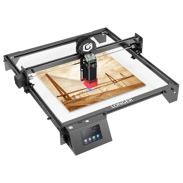 RAY5 10W - Lasergraver - 10 W Laser - 400×400 mm Arbejdsområde - 0,06×0,06 mm Punkt - Touchskærm & Offline - 32-bit, WiFi/USB/TF-kort - Pink/Sort