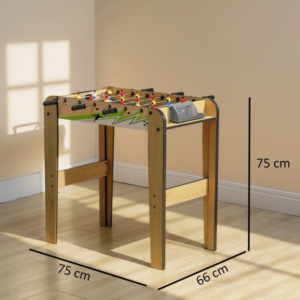 Bordsfotboll - Minibord - 75x66x75 cm, 6 stänger, 18 spelare, 2 poängräknare - Ljusgul