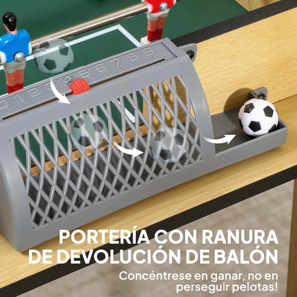 Bordsfotboll - Minibord - 75x66x75 cm, 6 stänger, 18 spelare, 2 poängräknare - Ljusgul