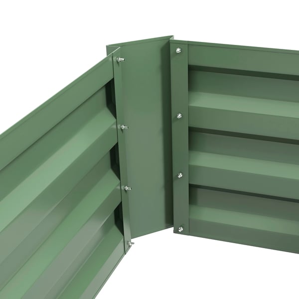 Planteringslådor 2-pack - Rektangulära odlingslådor - Galvaniserat stål - 100x50x30 cm - För terrass och trädgård - Ljusgrön