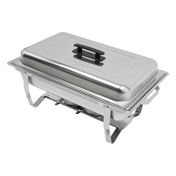 Buffetvarmer - Chafing dish - Rektangulær med 3 rum - 5 L - Rustfrit stål - 60x34,5x30 cm - Sølv