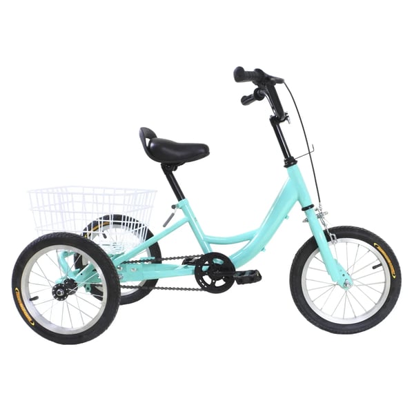 Børnecykel - Enkeltgear - Højkulstofstålramme - 18T friløb - Sadelhøjde 55–65 cm - Styr 52 cm - 118×51,5×70–76 cm - Lysegrøn