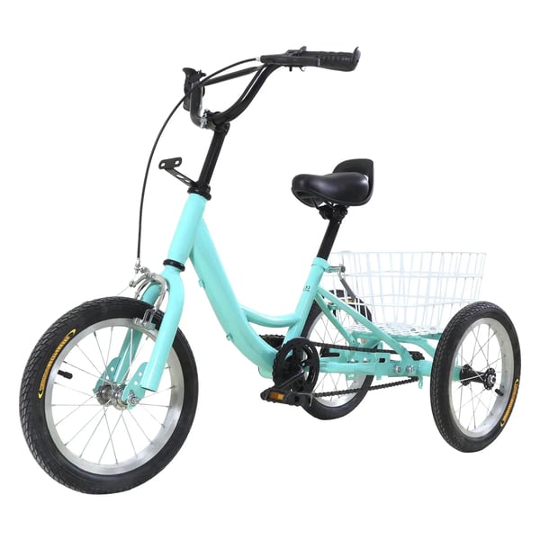 Børnecykel - Enkeltgear - Højkulstofstålramme - 18T friløb - Sadelhøjde 55–65 cm - Styr 52 cm - 118×51,5×70–76 cm - Lysegrøn