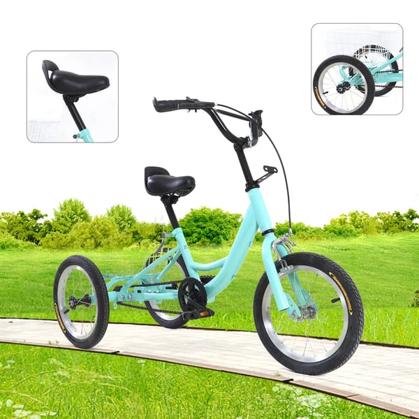 Børnecykel - Enkeltgear - Højkulstofstålramme - 18T friløb - Sadelhøjde 55–65 cm - Styr 52 cm - 118×51,5×70–76 cm - Lysegrøn