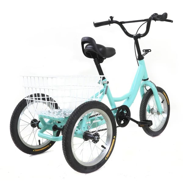 Børnecykel - Enkeltgear - Højkulstofstålramme - 18T friløb - Sadelhøjde 55–65 cm - Styr 52 cm - 118×51,5×70–76 cm - Lysegrøn