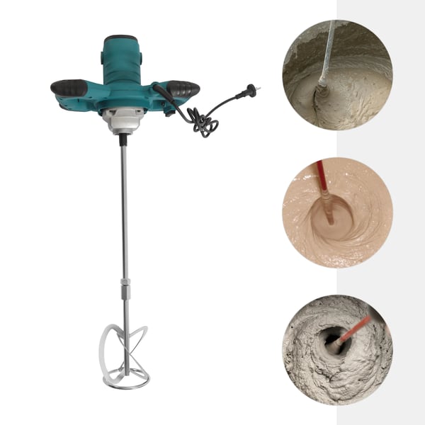 Håndholdt el-blander til maling/mørtel - XY-168 - 2100 W - 6 trin - 0–800 rpm - M14 - EU-stik - Lyseblå