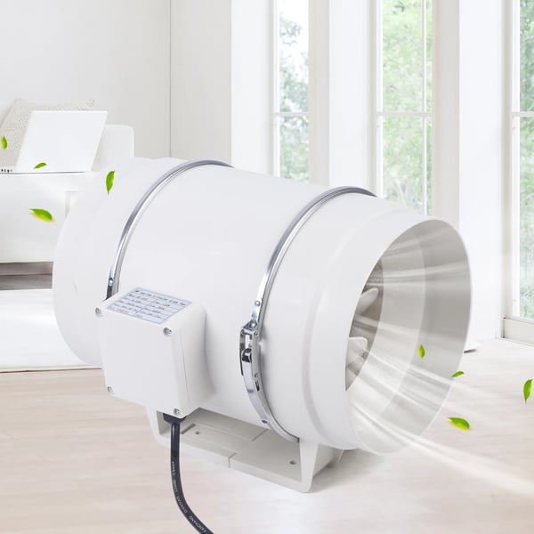 Kanalventilator / udsugningsventilator - HF-200P - 130 W - 220 V 50 Hz - 43 dB lavt støjniveau - 380 Pa - 2600 o/min - Hvid