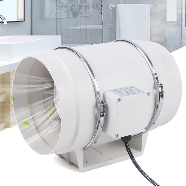 Kanalventilator / udsugningsventilator - HF-200P - 130 W - 220 V 50 Hz - 43 dB lavt støjniveau - 380 Pa - 2600 o/min - Hvid