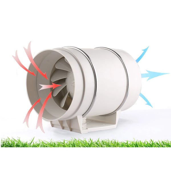 Kanalventilator / udsugningsventilator - HF-200P - 130 W - 220 V 50 Hz - 43 dB lavt støjniveau - 380 Pa - 2600 o/min - Hvid