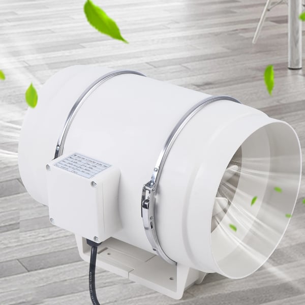 Kanalventilator / udsugningsventilator - HF-200P - 130 W - 220 V 50 Hz - 43 dB lavt støjniveau - 380 Pa - 2600 o/min - Hvid