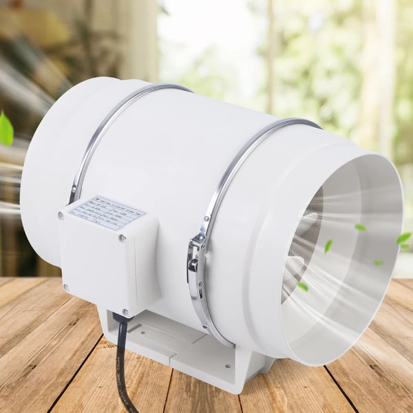 Kanalventilator / udsugningsventilator - HF-200P - 130 W - 220 V 50 Hz - 43 dB lavt støjniveau - 380 Pa - 2600 o/min - Hvid