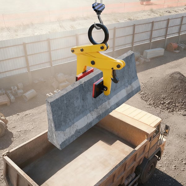 Stenpladeløfter - Justerbar Vertikal Klemme - 390 kg Kapacitet - Granit & Marmor - Løfteøje - Til Mobilkran - Gul