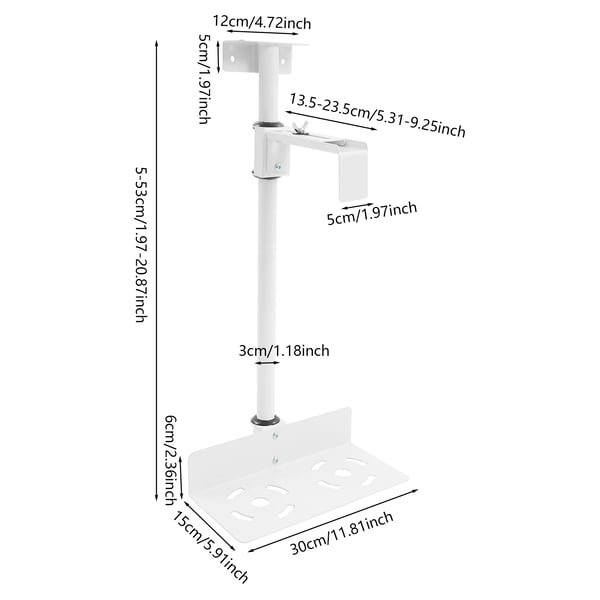 Under-bord PC-holder - CPU-beslag - Kraftigt stål - Pladsbesparende ophæng - Justerbar 12,7–25,4 cm - Ventileret rundt design - Guld