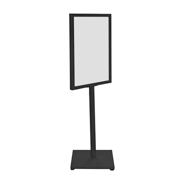 Plakatstander - Gulvdisplay med ramme - Til plakater op til 64×89 cm - Højde 167 cm - Bredde 65 cm - Justerbar - Jern - Nem montering - Sort