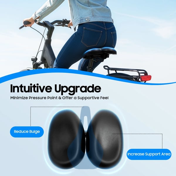 Cykelsadel - Næseløs sadel til racercykel - Ergonomisk design - Bred polstring - Trykaflastende - Unisex - Sort