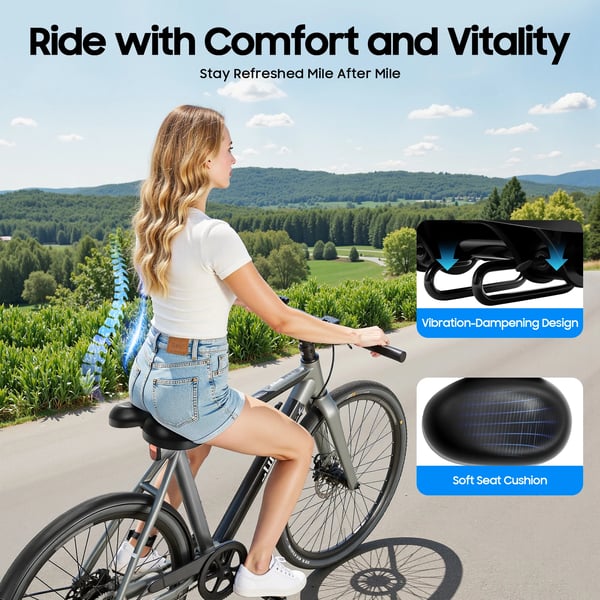 Cykelsadel - Næseløs sadel til racercykel - Ergonomisk design - Bred polstring - Trykaflastende - Unisex - Sort