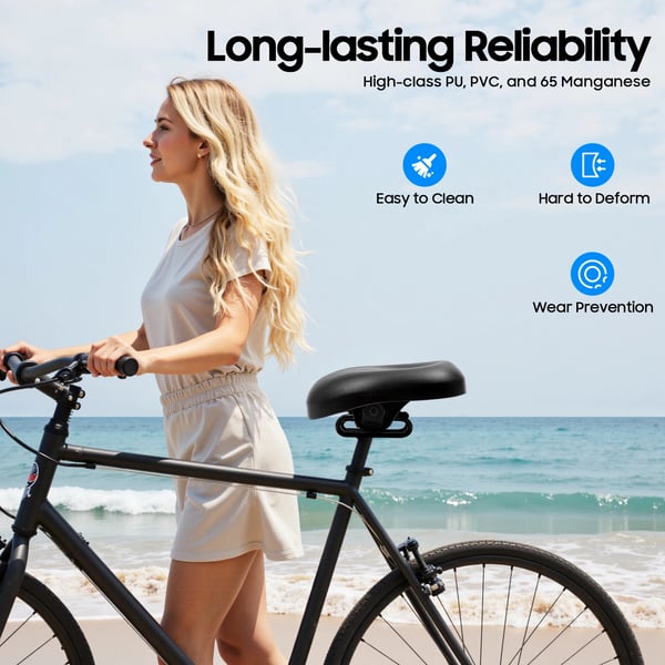 Cykelsadel - Næseløs sadel til racercykel - Ergonomisk design - Bred polstring - Trykaflastende - Unisex - Sort