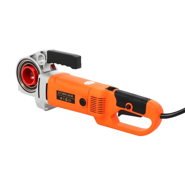 Elektrisk rørgevindskærer - ZIT-KY01-50 - 230V 2300W - 6 snitbakker 1,27–5,08 cm (DN15–50) - Rørholder - Dobbelt afbryder - EU-stik - Orange