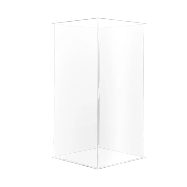 Akryl displayboks - Fritstående vitrine - Mål 30×30×60 cm - Paneler 3 mm - Bæreevne ca. 3 kg - DIY montering - Til figurer & samlerobjekter