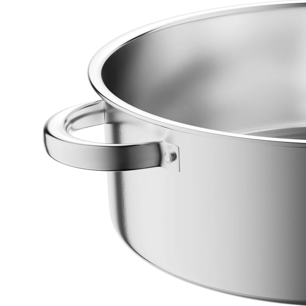 Dampkoger - Steamer Gryde - 5 Lag - Rustfrit Stål - 28 cm - Glaslåg - 15 kg pr. Lag - Stabelbar - Lysgrå