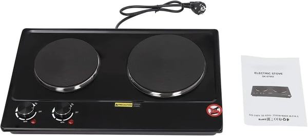 Elektrisk induktionskogeplade - Dobbelt kogeplade 2 zoner - 2500 W - Temperatur 100–250 °C - Justerbar varme - 220 V