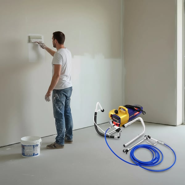 Airless malersprøjte - 3300 PSI højtryk - Manuel - Kolbepumpe i rustfrit stål - Kølehuller for god varmeafledning - Stabil sprøjtning - CE