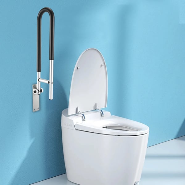Klapbart støttegreb - Sikkerhedsgreb til bad/toilet - Aluminium - Vandtæt - Nem at rengøre - Til ældre og handicappede