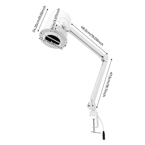 Neglestøvopsamler - Bordmodel - Professionel - 55 W Høj Effekt - 4000 lm LED-lys - Fuldkobbermotor - EU-stik - Hvid