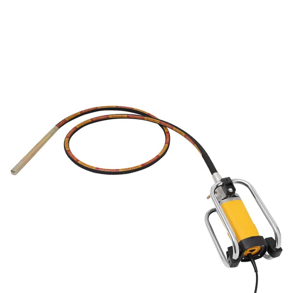 Betonvibrator - Elektrisk håndholdt - 2000 W - 4300 o/min - 4 m vibrationsslange - 12 A - Gul