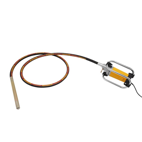 Betonvibrator - Elektrisk håndholdt - 2000 W - 4300 o/min - 4 m vibrationsslange - 12 A - Gul