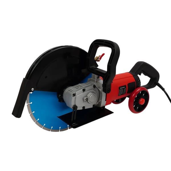 Betonsav - Elektrisk stensav - 3500 W, 220 V EU-stik, 3800 omdr./min, skæredybde 13,5 cm, klinge Ø35 cm, våd/tør - Blå