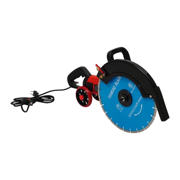 Betonsav - Elektrisk stensav - 3500 W, 220 V EU-stik, 3800 omdr./min, skæredybde 13,5 cm, klinge Ø35 cm, våd/tør - Blå