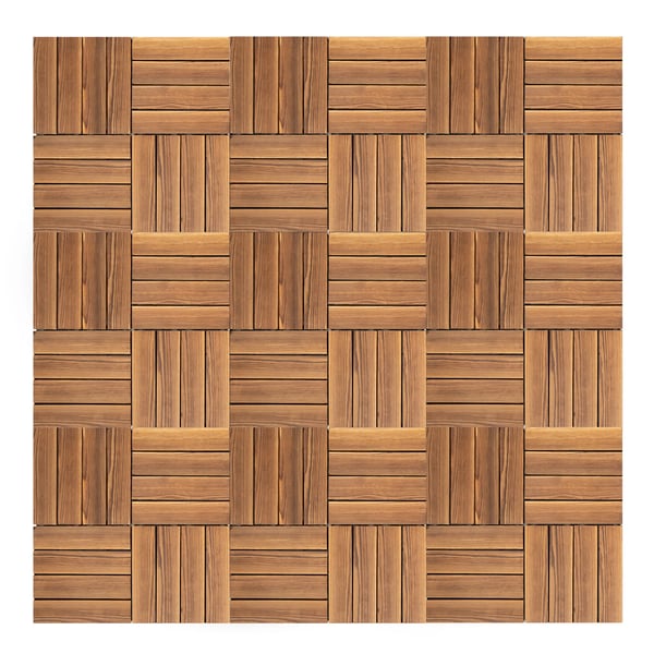 Puulattialaatat - Lukittuvat klikkilaatat - 30x30 cm - 36 kpl - Mäntypuu - Peittoala n. 3,24 m² - Ruskea