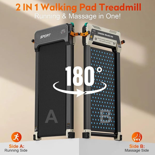 Gåbånd / Løbebånd under skrivebordet - 520A-A Walking Pad - Justerbar Hældning - 1–6,4 km/t - 150 kg - Kraftig Motor - LED-display - Blå