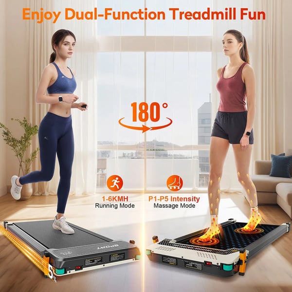 Gåbånd / Løbebånd under skrivebordet - 520A-A Walking Pad - Justerbar Hældning - 1–6,4 km/t - 150 kg - Kraftig Motor - LED-display - Blå