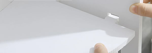 Hjørnehylde til badeværelse - Fritstående opbevaringsreol - 4 hylder - PVC-plast - Ikke foldbar - Størrelse M - Hvid
