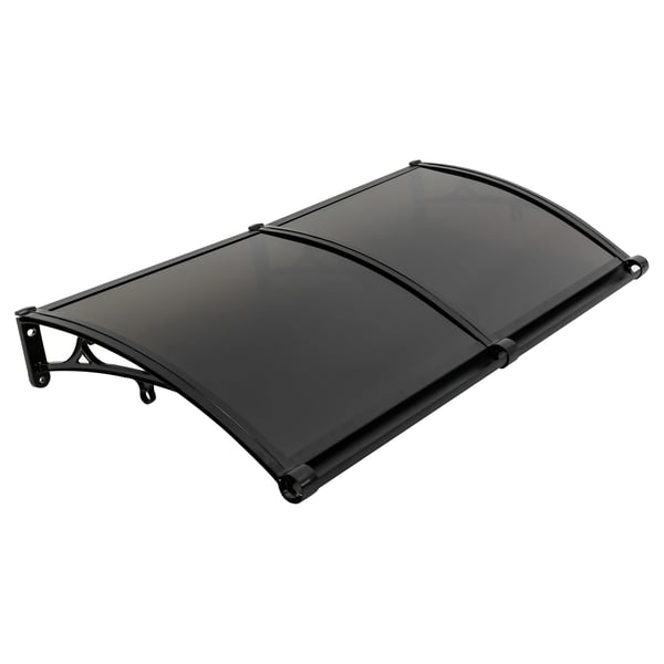 Buet regnskærm - Skærmtag - Aluminiumlegering - UV-Beskyttelse - Tåler Regn Og Hagl - Til Altan & Terrasse - Sort