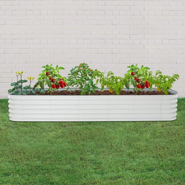 Højbed - Metal plantekasse - Galvaniseret stål - Fritstående - 285×60×43 cm - 19,29 kg