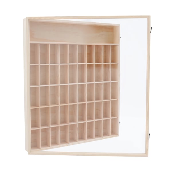 Vitrineskab i akryl - Vægmonteret displayhylde - 6 niveauer - Transparent støvcover - Til animefigurer, blind box & samlermodeller - Khaki