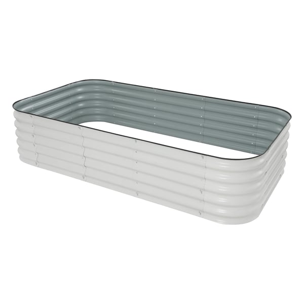 Højbed - Metal plantekasse - 240×60×43 cm - Fritstående - Havekasse - Hvid