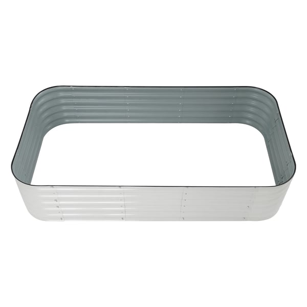 Højbed - Metal plantekasse - 240×60×43 cm - Fritstående - Havekasse - Hvid
