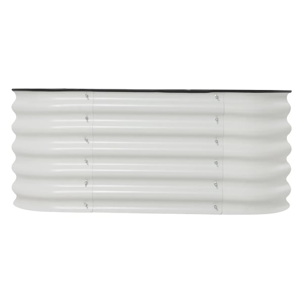 Højbed - Metal plantekasse - 240×60×43 cm - Fritstående - Havekasse - Hvid