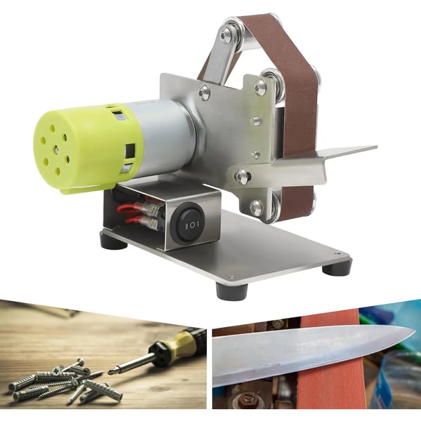 Mini båndsliber & bænksliber - Smykkepoleringskit - 7 hastigheder - 150 W motor - Slibning & polering - Kompakt bordmodel - Afgratning