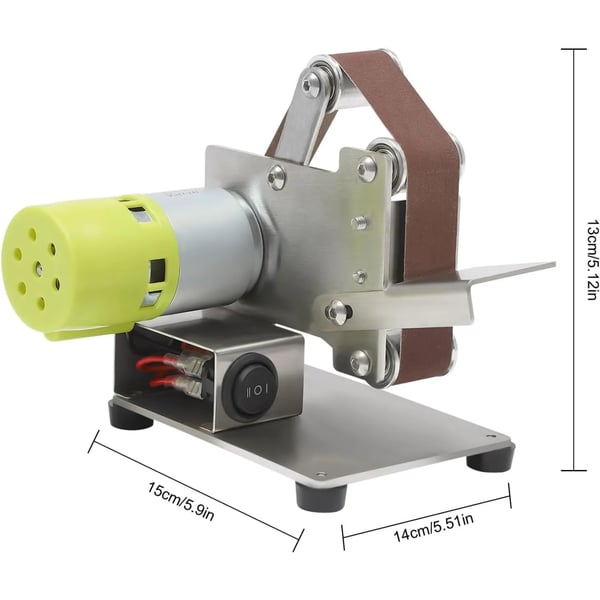 Mini båndsliber & bænksliber - Smykkepoleringskit - 7 hastigheder - 150 W motor - Slibning & polering - Kompakt bordmodel - Afgratning