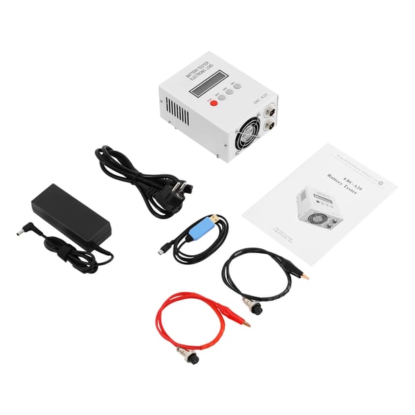 Batterikapacitetstester - EBC-A20 - 20A 85W Elektronisk Last - 4-leder Måling - LCD - Til Li-ion & Blysyre - Sort