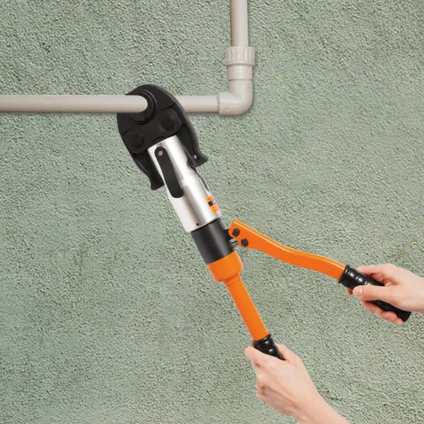 Hydraulisk rørpresse - Pressetang til kobberrør - 10 ton - 12–28 mm - Aluminium/Stål - Orange