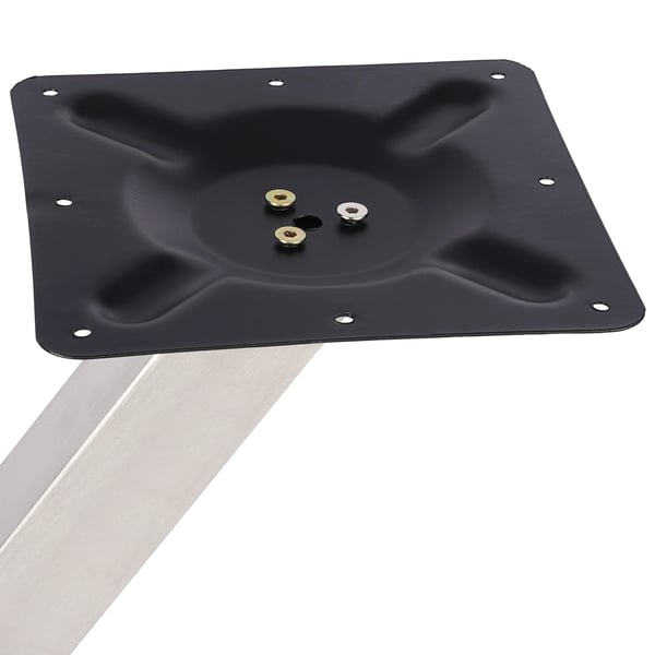 Bordben i rustfrit stål - X-formet bordbase - Højde 72 cm - Stabil gulvstående - Til rundt spisebord - Børstet sølv