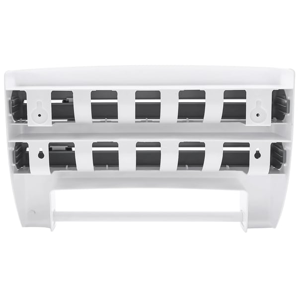 Vægmonteret køkkenrulleholder - Dispenser med hylde - Indbygget skærer til folie/film - Ruller op til 27 cm - 39×10×24 cm - Multifarvet